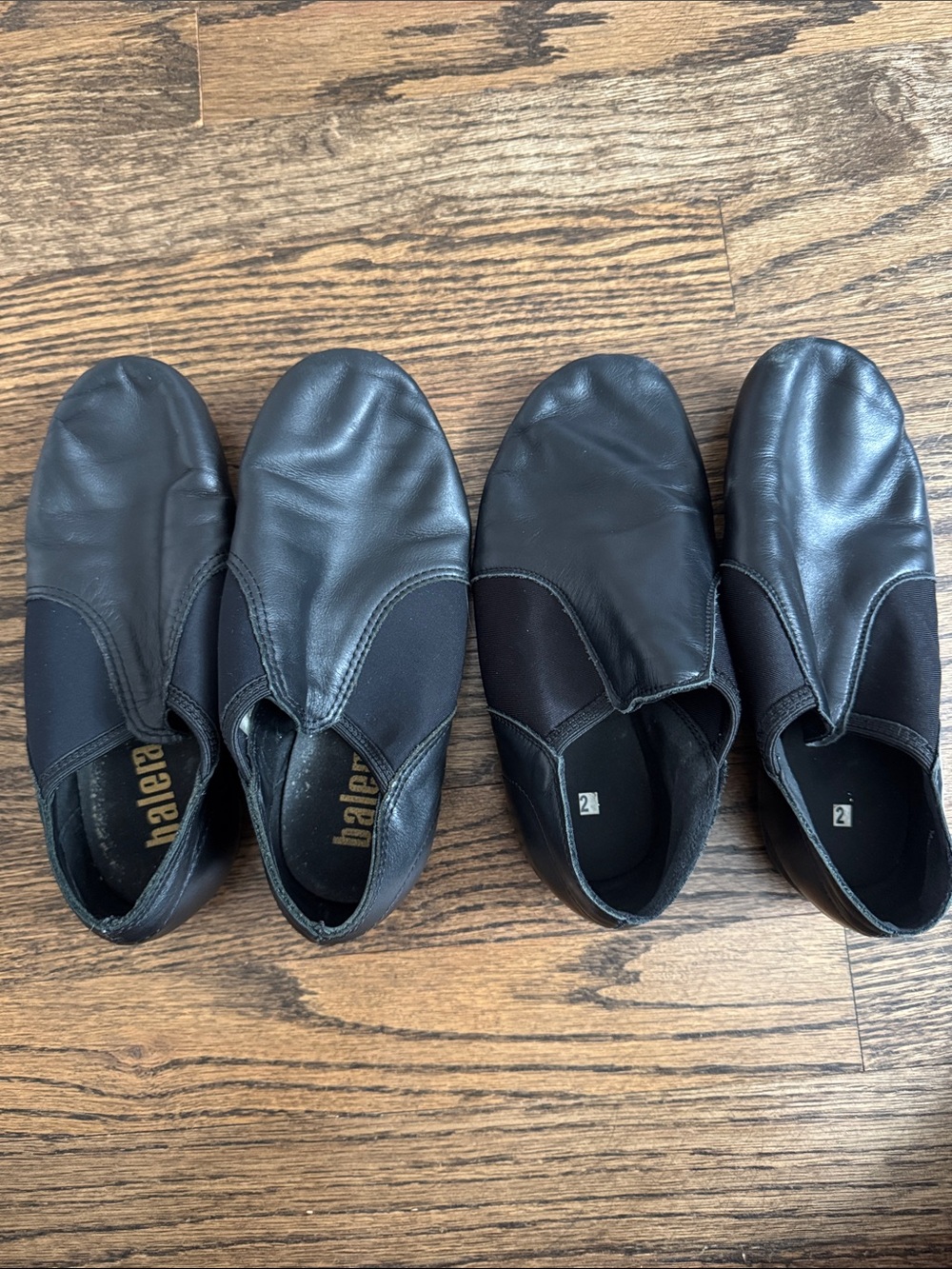 2 pairs of black jazz shoes dance shoes